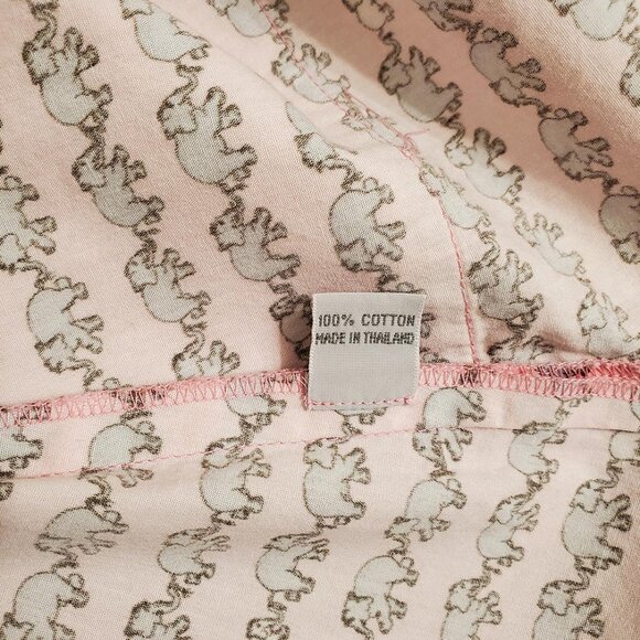 JIM THOMPSON Girls Elephant Dress XL Sleeveless Pink Bows Pockets Cotton - Picture 11 of 13